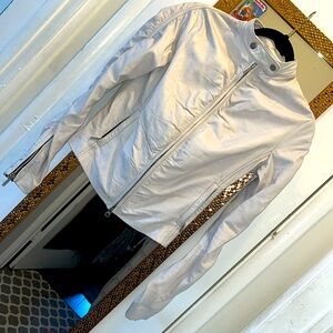 GIPSY ladies white leather moto jacket
